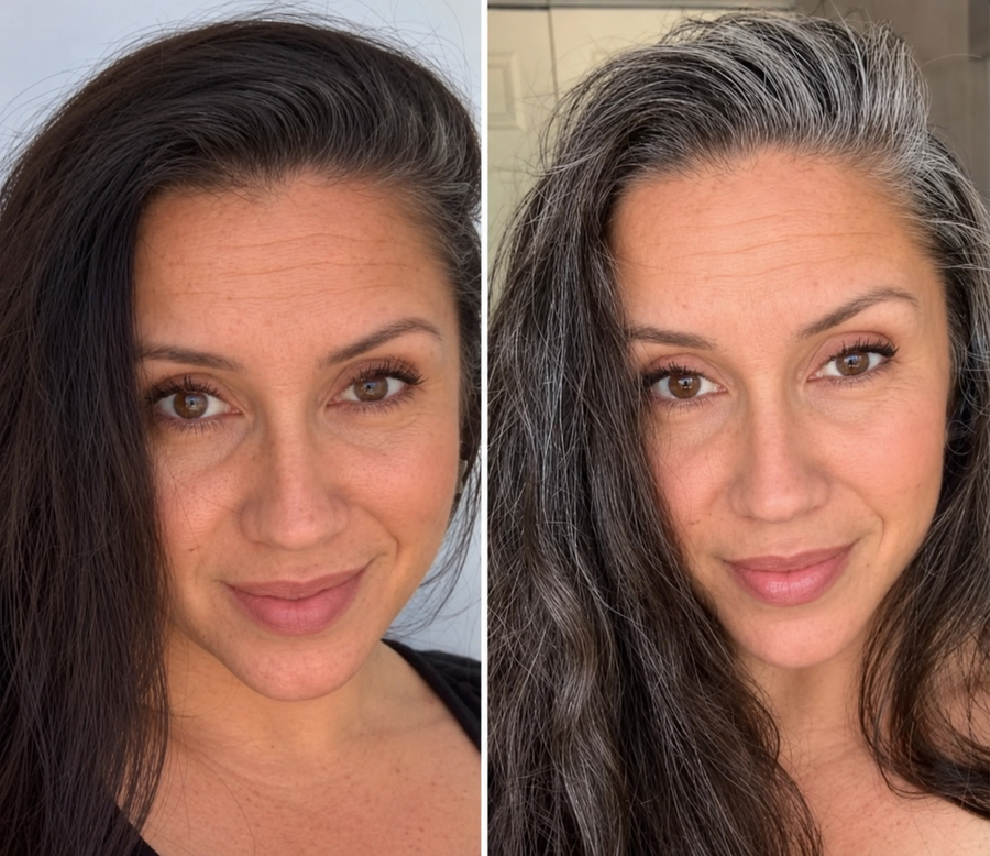 Vorher-Nachher-Ergebnis mit Haarstolz Sofort-Farbshampoo